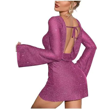 KATE Open Back Sequin Dress - Green, Size S/ XXL